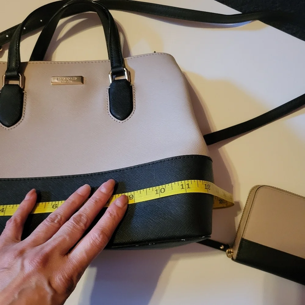 Kate Spade Laurel Two Tone Handbag & Wallet Set EUC. Career Neutral Work Jet Set